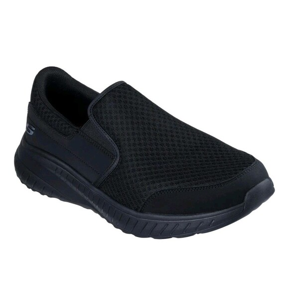 Skechers Shoes Mens Black Work SlipOn Slip Resistant Soft Memory Foam Mesh Sz 8